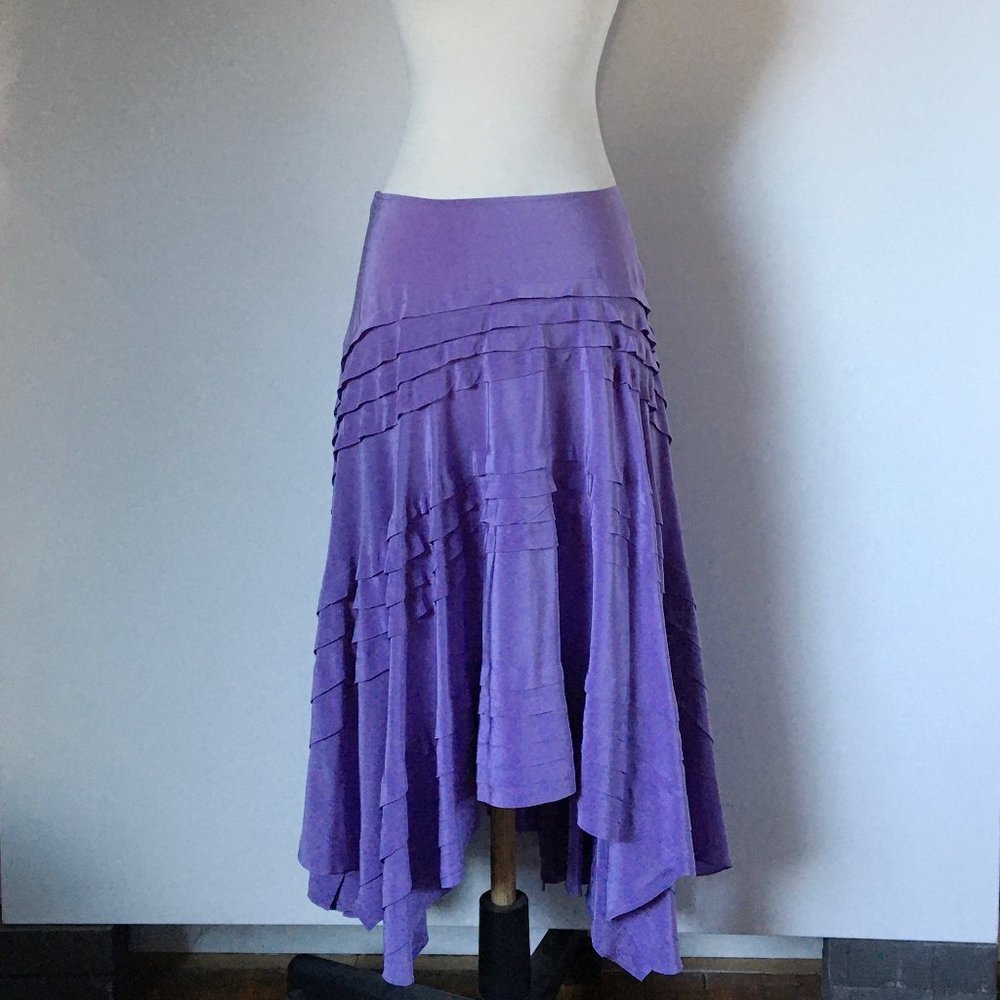 DKNY flared drape maxi skirt with pleated details